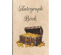 Autograph Book: 100-Page Pirate Autograph Book | 6 x 9 Inch | Brown Leather Style Cover with Treasure Chest | Ideal for Signatures, Messages & Photos for holidays or major events