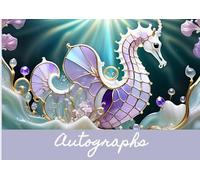 AUTOGRAPH GUEST BOOK * SEA DRAGON Stained Glass Art Floral Botanical Coastal Seaside Ocean Marine Life Seadragon TRAVEL JOURNAL NOTEBOOK: ֍Lined & ... Wedding Event Party Favor Gift