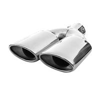 Autohobby Doppio terminale di scarico scarico silenziatore universale doppio terminale di scarico terminale di scarico sportivo scarico sportivo acciaio inossidabile ovale fino a 56mm cromato auto ho