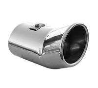 AutoHobby - Terminale di scarico, universale, per sport, tuning, effetto acciaio inox, ovale, fino a 60 mm, cromato