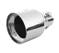 AutoHobby - Terminale di scarico, universale, per sport, tuning, effetto acciaio inox, rotondo, fino a 50 mm, cromato