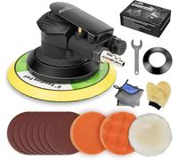 Autolcok Smerigliatrice orbitale ad aria da 150 mm, levigatrice pneumatica portatile per auto per lucidatura del legno, metallo e carrozzeria, levigatrice a disco, levigatrice a doppia azione