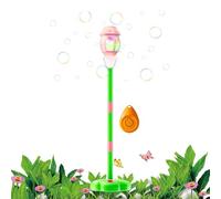 Automated Bubble Blower, Streetlamp Toy Machine System, with Continuous Foam Flow, LED Musical Housing, Festive Glow Party Design for Kids Outdoor Backyard Use