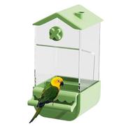 Automatic Bird Feeder Gabbia, Parrot Food Dispenser, Splash-Proof Lovebird Food Container, Feeding Supplies for Cockatiel, Parakeet, Small Pet Birds, White, Green, Yellow