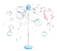 Automatic Bubble Machine, Standing Bubble Maker with Light & Music, Adjustable Height Funny Streetlight Bubble Blower, Bubble Torch for Outdoor Party, Wedding, Birthday, Garden, Yard (Blue)