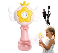 Automatic Bubble Wand, Swing Dance Bubble Wands, 5.51x9.06 Inches Electric Blower Maker, Colorful Lights, Rechargeable Battery, Bubbles Machine for Child Play and Parties