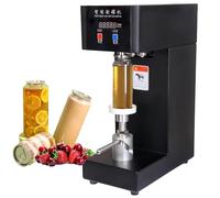 Automatic Can Sealing Machine,180W Electric Cup Sealer Machine with Counter & LCD Display, 5.5cm Dia & 14-21cm Height Tin Can Seaming Closing Capping Machine,Fruit Juice/Beer Can Sealer,Black