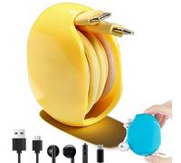 Automatic Cord Reel, Automatic Cord Reel for Phone Cords, 2026 Upgrade Retractable Extension Travel Cord Organizer for Usb Cable Headset Cord Charger Cable (Yellow)