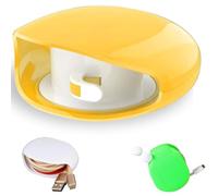 Automatic Cord Reel, Upgrade Retractable Extension Travel Cord Organizer, Small Roll Winder Case, Retractable Cable Reels Small Case for USB Cables (Yellow)