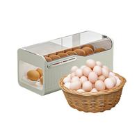 Automatic Egg Rolling Dispenser - Clear 2 Tiers Egg Organizer For Refrigerator, Egeg Tray Large Capacity, Holder With Lid Fridge Organizer Bins For Home Kitchen Storage Container