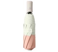 Automatic Folding Umbrella Sunny Rain Solid Color Splicing Wind-Resistant Umbrellas for Women(Pink)