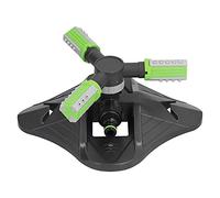 Automatic Garden Sprinkler | 3 Prong Rotating Water Sprinkler for Lawn/Flower Beds/Vegetable Gardens | Adjustable Spray Patterns, ABS Material (Green)