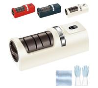 Automatic Kitchen Knife Sharpener, Wireless Electric Knife Sharpener, Rechargeable Portable Sharpening Tool, with Non-Slip Base, Fast Sharpening, Safe to Use & Works on All Blades (White)