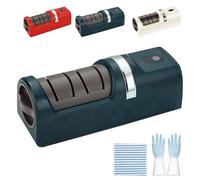 Automatic Kitchen Knife Sharpener, Wireless Electric Knife Sharpener, Rechargeable Portable Sharpening Tool, with Non-Slip Base, Fast Sharpening, Safe to Use & Works on All Blades (Green)