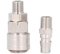 Automatic Locking Pneumatic Connector & Plug Kit | Metal Alloy Coated Stainless Steel Quick Connect | Pneumatic Hose Fittings for Industrial/Automotive/Tools (Self-locking quick connection 1/4 of