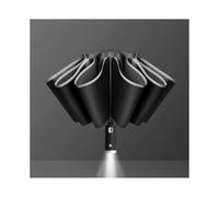 Automatic Opening and Closing Inverted Three-Fold Folding Umbrella Reflective Side with Flashlight