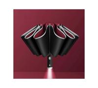 Automatic Opening and Closing Inverted Three-Fold Folding Umbrella Reflective Side with Flashlight