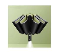Automatic Opening and Closing Inverted Three-Fold Folding Umbrella Reflective Side with Flashlight