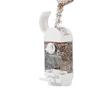 Automatic Parrot Feeder For Cages - Spill Proof & Waste Food Dispenser | 800g High Capacity Transparent Seed Station | 15-Day Semi-Enclosed Feeder For Parakeets & Finches