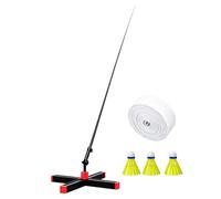 Automatic Rebound Badminton Trainer - Height Adjustable Solo Badminton | Retractable Fiberglass Rod And 3 Shuttlecocks, Portable Self Training Equipment For Indoor Outdoor Practice | Family Sports