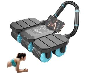 Automatic Rebound Wheel, Addominal Workout Tool, Core Training Roller, High Ab Roller Addominal Ab Roller Wheel With 8 Elbow Support, 6-Wheels Exercise Rebound Machine Core Workout Ab Wheel For Home