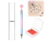 Automatic Refillable Wax Pen for Diamond Painting, Rhinestone Pickup Tool, Wax Pen for Nail Art, with 3 Wax Refills - for Nail Art, Jewelry Making, and Diamond Painting DIY Crafts (B)