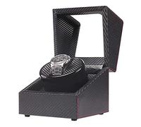 Automatic Rotation Mode Unisex Watch Winder Adjust Most Automatic Watch Sizes Black Wood Leather Case-Gift Idea Christmas 1+0 Motor Box (B)