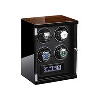 Automatic Single Watch Winder Extremely Silent Motor LCD with Touch Panel with LED Backlight with 5 Rotation Mode Setting with Remote Control Wood Shell Piano Paint Exterior (Black 4 epitope)