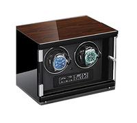 Automatic Single Watch Winder Extremely Silent Motor LCD with Touch Panel with LED Backlight with 5 Rotation Mode Setting with Remote Control Wood Shell Piano Paint Exterior (Black 2 epitope)