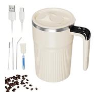 Automatic Stirring Cup - Rechargeable Electric Mixing Mug, Temperature Display Beverage Tumbler with Sturdy Motor Core Design, Hands Free Blending Feature, Ideal for Home Travel Apartment Hot Drink En