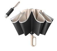 Automatic Umbrellas - Ombrello pieghevole antivento con strisce riflettenti | UV Protection Travel Parasol For Rain & Sun | Compact Lightweight Ombrello per donne uomini campeggio spiaggia sport