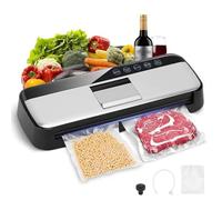 Automatic Vacuum Sealer, Vacuum Sealer Machine with 5mm Heating Sealing and Starter Kit, Dry and Moist Sealing Modes and LED One Touch Convenient Operation, for All Food Preservation Needs