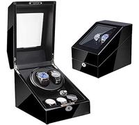 Automatic Watch Winder Automatic Watch Winder for Women And Men with Japanese Mute Motor And High Light Piano Paint Elegant Unique Look Winding Case Watch Boxes Gift (Black_Black)