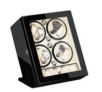 Automatic Watch Winder Box with Quiet Motor 5 Rotation Modes AC Adapter Included Suitable for Ladies And Men's Watch (Black White)