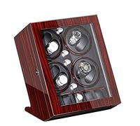Automatic Watch Winder Box with Quiet Motor 5 Rotation Modes AC Adapter Included Suitable for Ladies And Men's Watch (Red Black)
