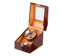 Automatic Watch Winder for 2 Watches + 3 Storage Quiet Motor Adapter And Battery Powered Wood Shell Piano Paint Exterior(F-A