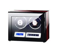 Automatic Watch Winder LCD Touch Screen Display with Remote Control Built-in Illumination Flexible Watch Pillows for Men Women (6+0)