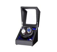 Automatic Watch Winder Watch Black Watch Winder Box for Double Automatic Watches Automatic Winder Case with Blue LED Light Super Quiet Motor (E)