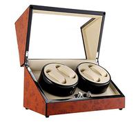 Automatic Watch Winder Watch Winders with 4 Watch Winder Quiet Motor Low Noise 5 Modes Watch Shaker Box (Brown)