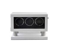 Automatic Watch Winder Wooden Finish with 3 Watch Pillows Built-in Illumination Powered by Quiet Japanese Motor (White)