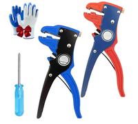 Automatic Wire Stripper, 2 in 1 Cable Stripper Tool, Adjustable 2-20mm Electrical Self Adjusting Wire Stripper with Depth Stop for Electronic＆Automotive Repair (Red+Blue)