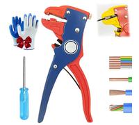 Automatic Wire Stripper, 2 in 1 Cable Stripper Tool, Adjustable 2-20mm Electrical Self Adjusting Wire Stripper with Depth Stop for Electronic＆Automotive Repair (Red)