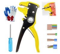 Automatic Wire Stripper, 2 in 1 Cable Stripper Tool, Adjustable 2-20mm Electrical Self Adjusting Wire Stripper with Depth Stop for Electronic＆Automotive Repair (Yellow)