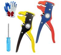 Automatic Wire Stripper, 2 in 1 Cable Stripper Tool, Adjustable 2-20mm Electrical Self Adjusting Wire Stripper with Depth Stop for Electronic＆Automotive Repair (Yellow+Red)
