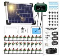Automatica Energia Solare kit irrigazione a goccia, Set impianto irrigazione giardino con Tubo Lungo 30M e Gocciolatore, Adatto per Piante in Vaso da Giardino e Balcone All'aperto, Verdure
