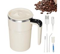 automatica per mescolare, 400 ml, ricaricabile, con coperchio elettrico, portatile, per cioccolata calda, latte, casa, vacanze, ufficio, scuola, appartamento, vacanza, ufficio
