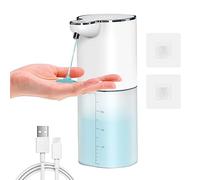 Automatico Dispenser Sapone Muro, Gcstnn 400ml Liquido Sapone Dispenser USB C Ricaricabile Elettrico Sensore, 4 Livelli Regolabili, IPX5 impermeabile per Cucina, Bagno, Scuola, Hotel