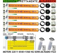 AUTOMATISMI TAPPARELLE 2 RADIOC. 6 CANALI MOTORI 4X40+1X60 Kg. 5 CENTRALI220 V