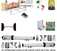 AUTOMATISMO BASE CANCELLO 4 MT 2 ANTE 2 MOTORI 220 V CBR 1 RADIOCOM FOTOCEL FARO