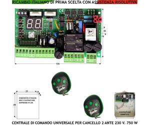 Automatismo Cancello 1/2 Ante Funzioni Corsa Diverse Centrale 230 V 2 Radiocoman